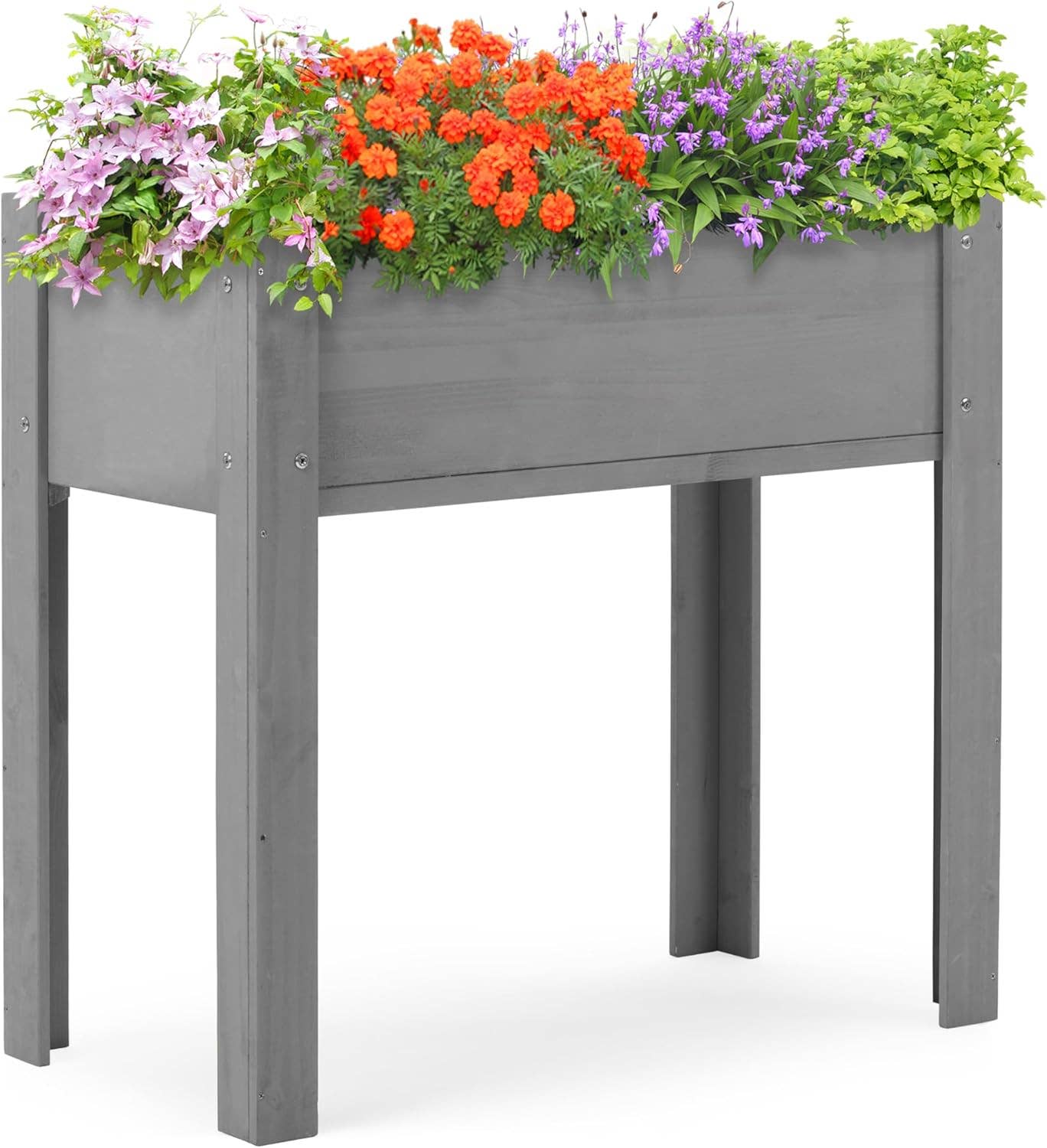 39F Inc. - Wholesale Planter Box - 31" Raised Garden Bed with Legs, Brown/Grey4
