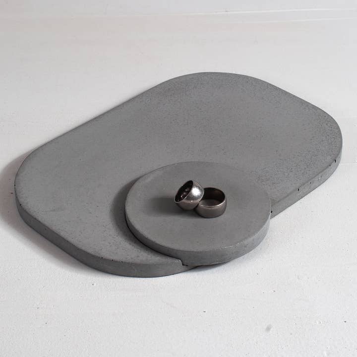 Dark Grey Gradatio Tray | Rounded | Concrete | Decorative for wholesale by ZOA concept