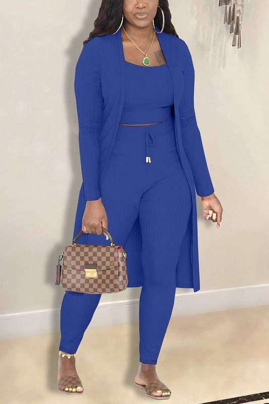 Flarix - Wholesale Top & Skirt Set - Women's - ribbed 3-piece tank crop pants tracksuit sets6