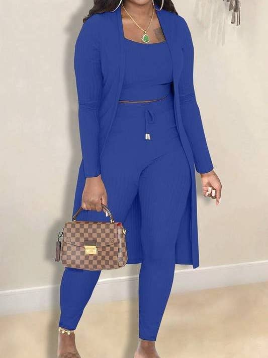 Flarix - Wholesale Hemd- en rokset - Dames - geribbelde 3-delige tankbroek met cropbroek en trainingspak6