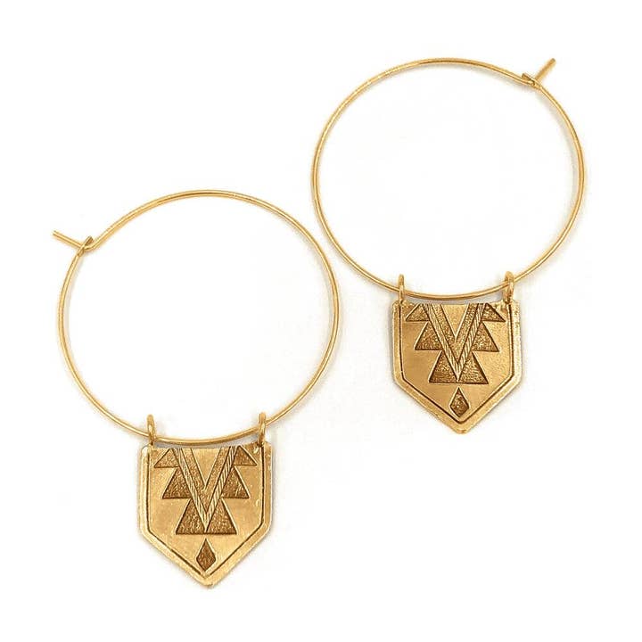 Kemi Designs - Wholesale Hoop Earrings - Mayan Hoop Earrings