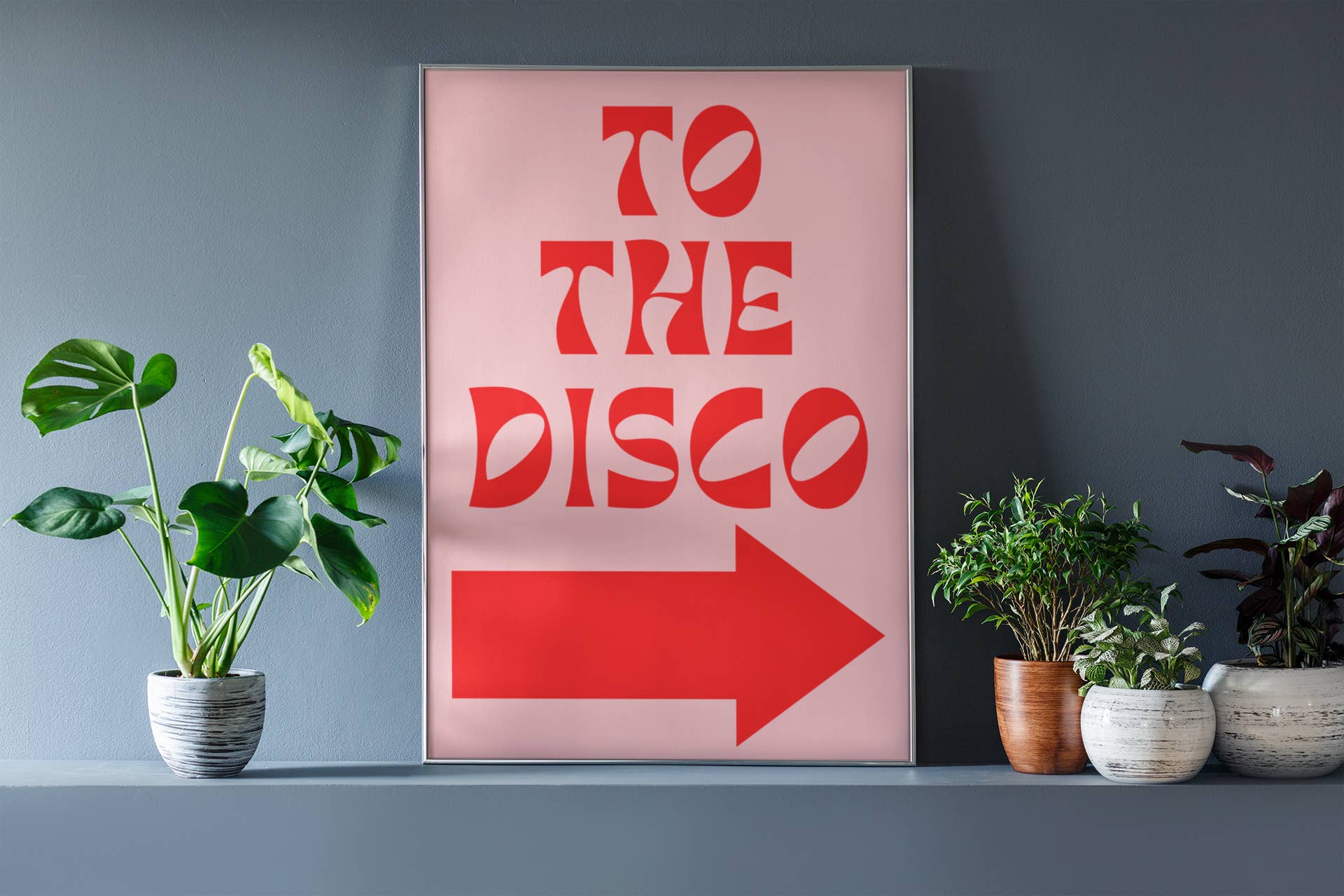 Blue Iris Designs Co - Vendita all'ingrosso Stampa artistica - Stampa 'To the disco' con freccia