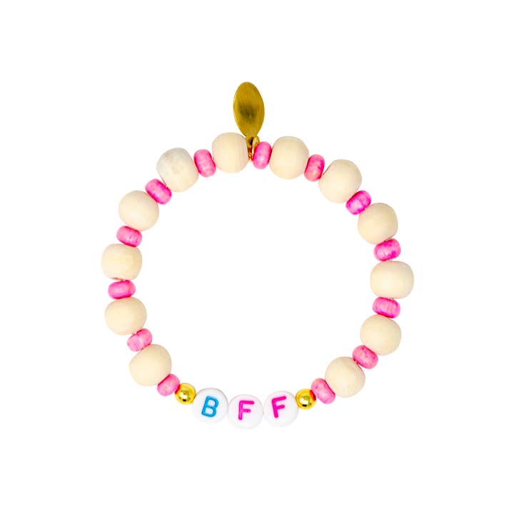 ZOMI GEMS – wholesale Pärlarmband – Barn – ”BFF” trä pärla armband torn
