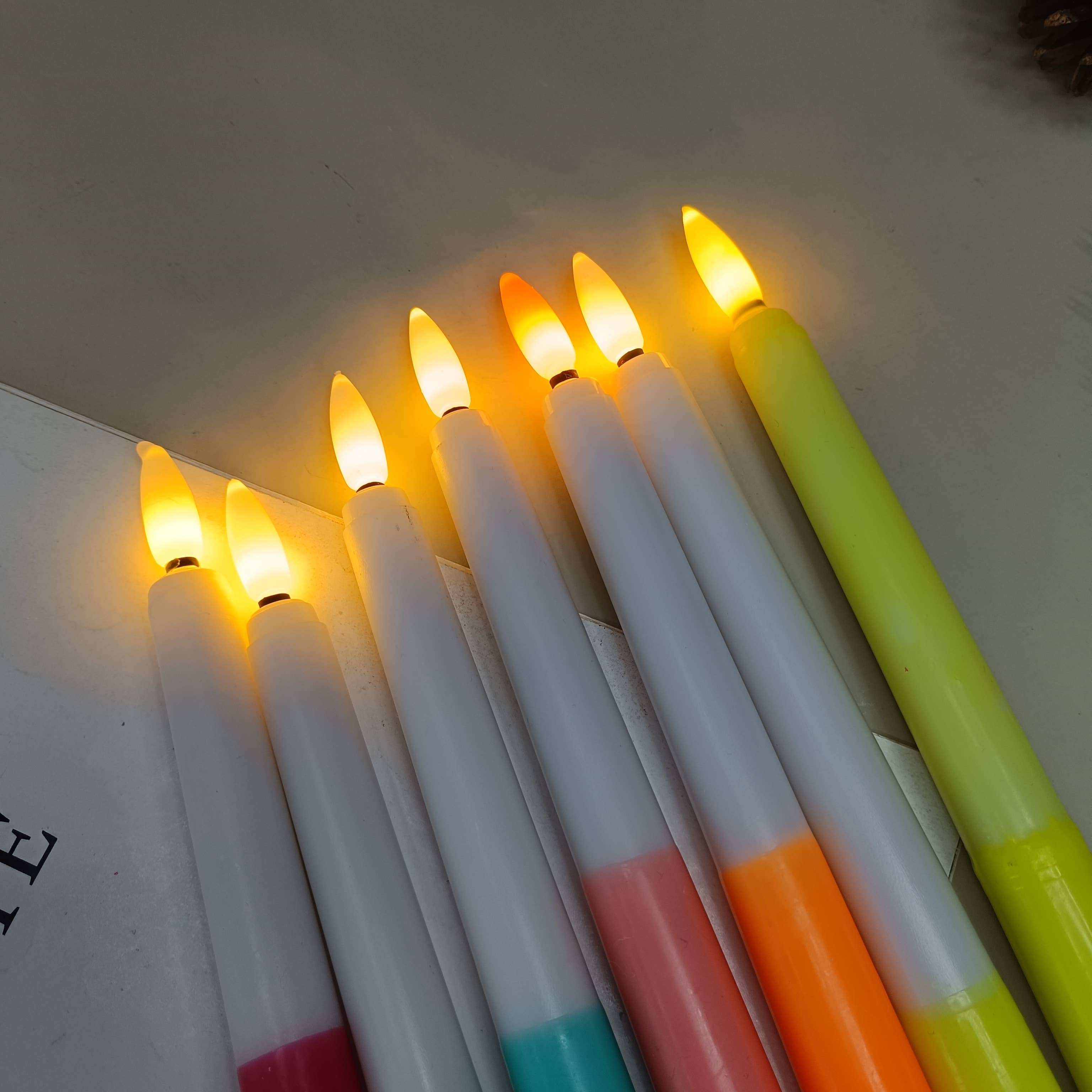 Candles Meta - Wholesale Flameless candle - 6-Pack 11" High Double Color Wax Coated LED Candlestick2