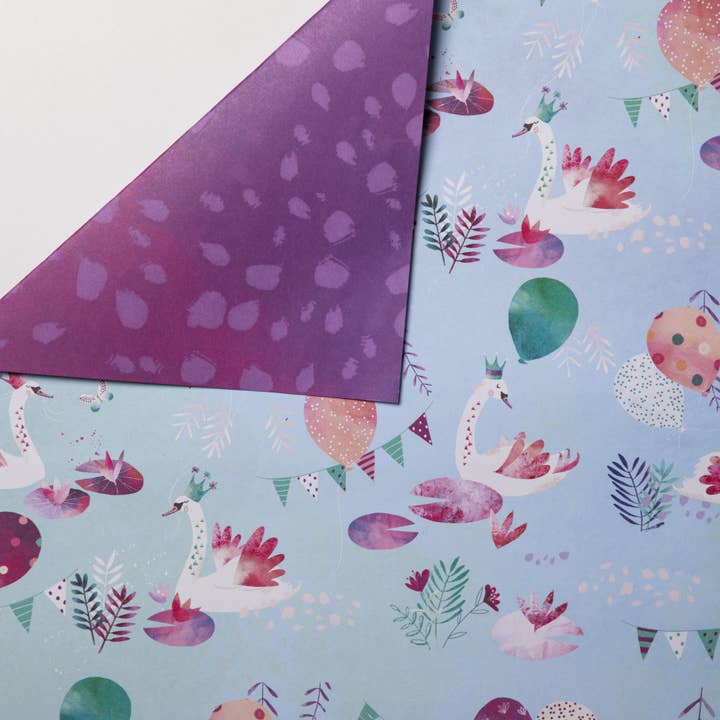 Papel de regalo plano Jack y Lily Princesa Cisne, Infantil para venta al por mayor de Penny Kennedy Ltd