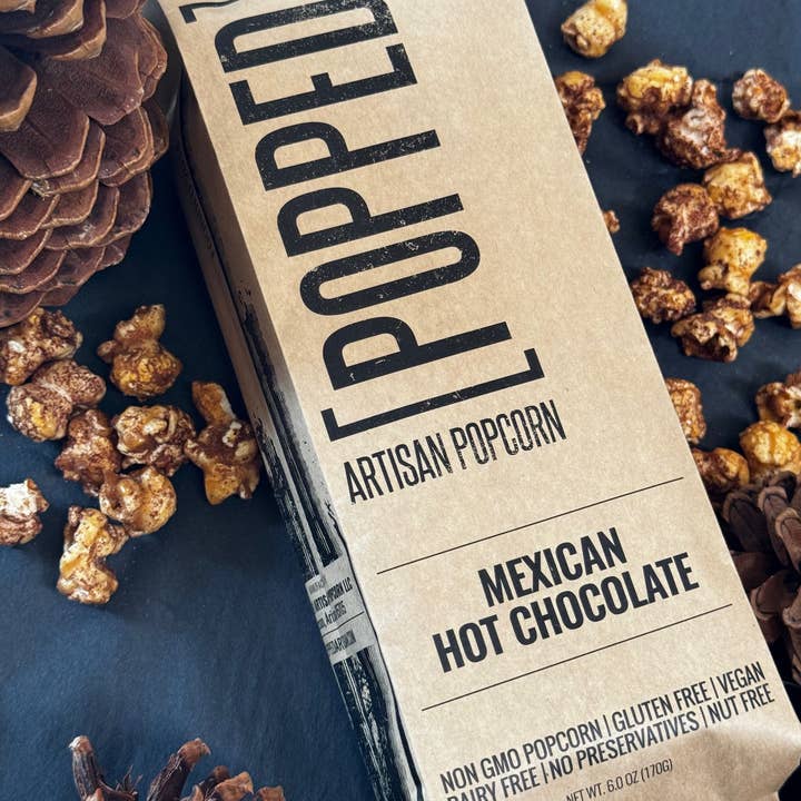Mexican Hot Chocolate Artisan Popcorn for wholesale by POPPED Artisan Popcorn