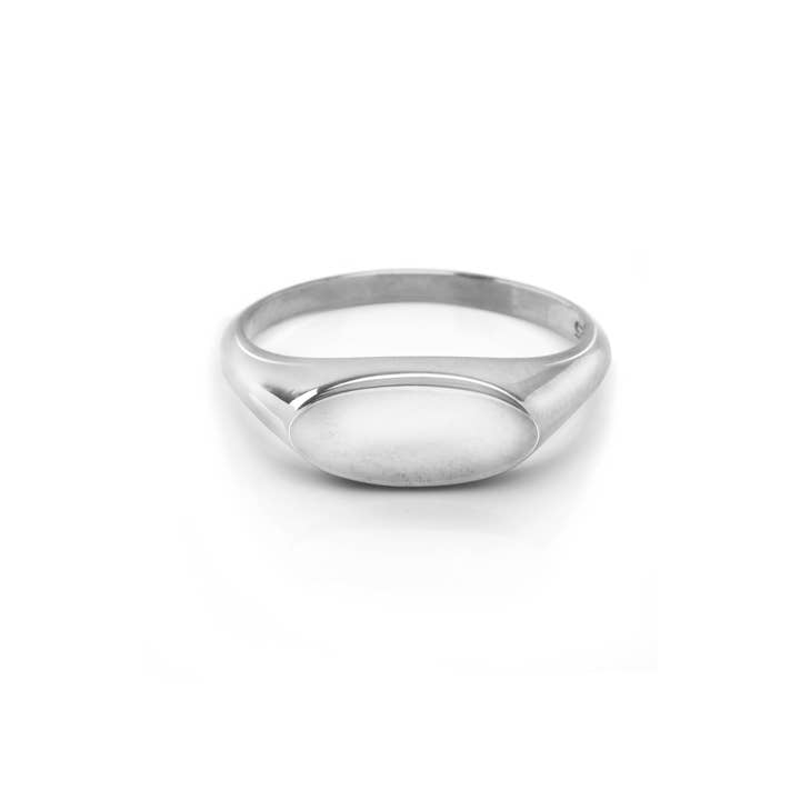 Plain Oval Signet Ring in Sterling Silver for wholesale by The Jewellery Store London