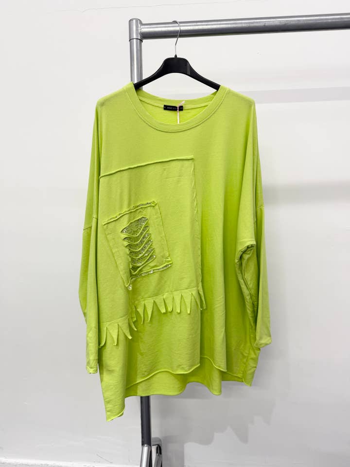 Lucy Sparks - Wholesale Tunic - Women's - Pure stretchy cotton plus size raw edged top with distressed10