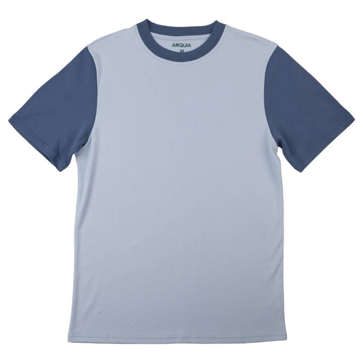 Erwachsenen-Kontrast-T-Shirt Hellblau mit Dunkelblau für den Großhandel von Arquia