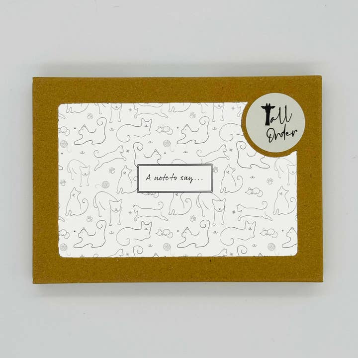 Ensemble de cartes de correspondance vierges avec motif de chat pour la vente par Tall Order