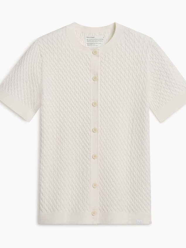 Women's Atlas Textured Short Sleeve Shirt - Bone for wholesale by Ministry Of Supply