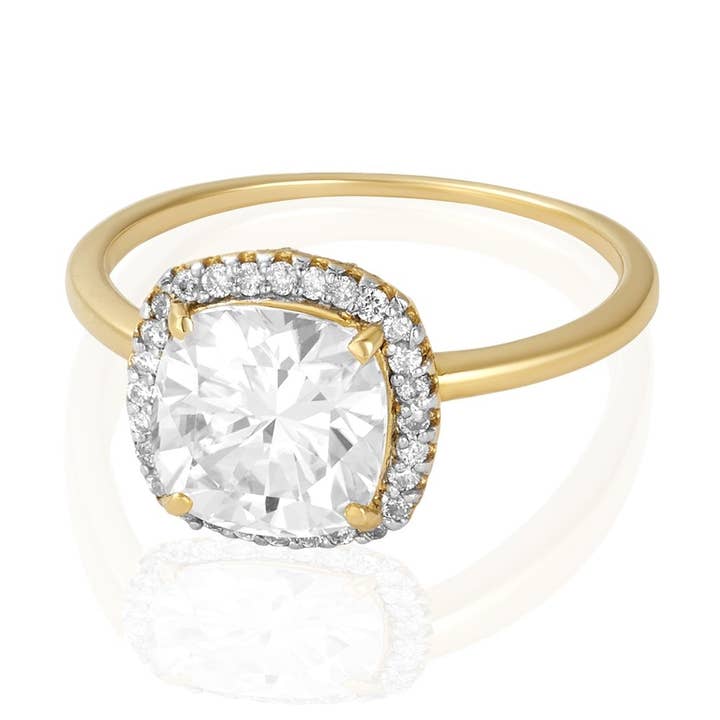 Moissanite Cushion Cut Engagement Ring for wholesale by Mabel Chong