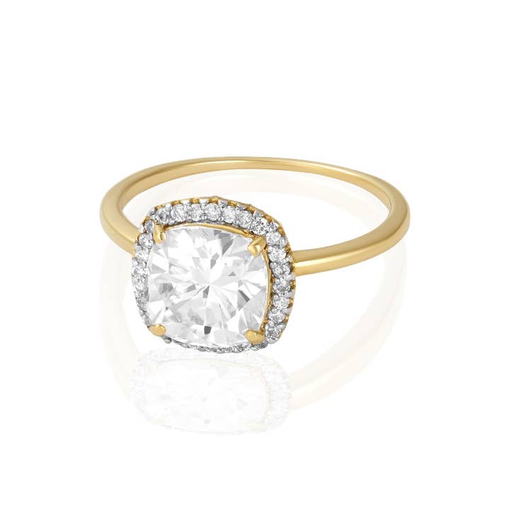Moissanite Cushion Cut Engagement Ring for wholesale by Mabel Chong