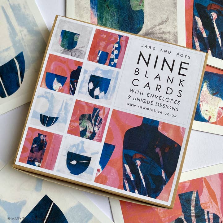 Box of 9 small note cards - JARS AND POTS, ceramics, pottery for wholesale by Raw Mixture