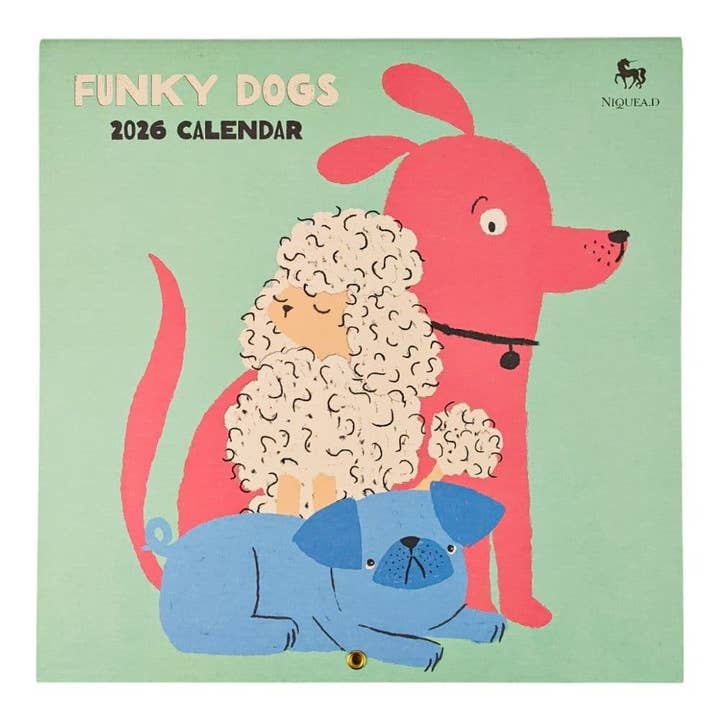 Funky Dogs 2026 Wall Calendar for wholesale by NIQUEA.D