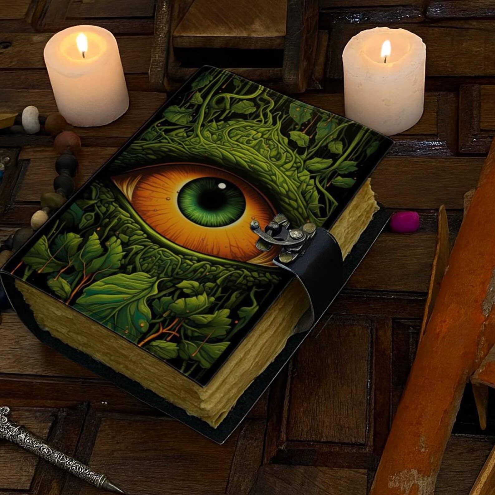 MNM HANDICRAFTS - Wholesale Journal/Diary - Eye Large Blank Leather Journal Book of Shadows Grimoire0