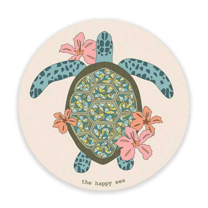 2.5" Hibiscus Turtle Magnet for wholesale by The Happy Sea