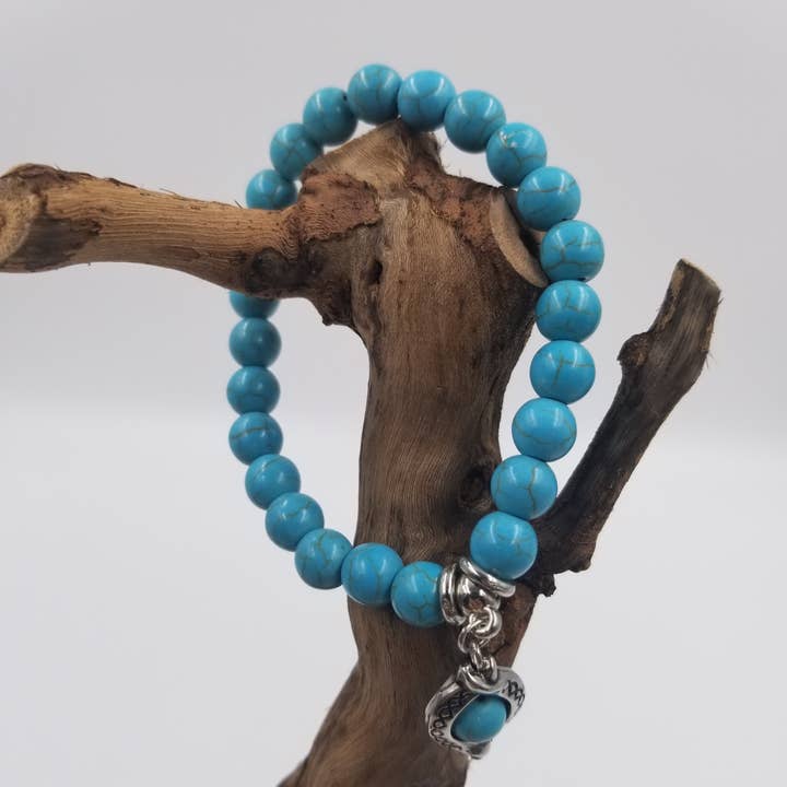 CHAKRA JEWELRY - Wholesale Beaded Bracelet - Handmade Natural Turquoise Beaded Bracelet