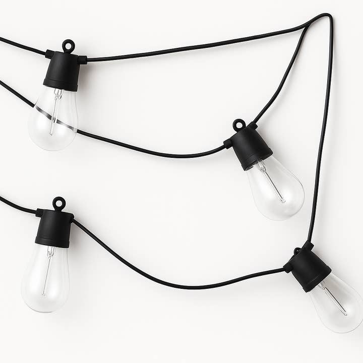 50ft,25-lights Solar Powered Led Bulb Light Warm+White Color for wholesale by WYW