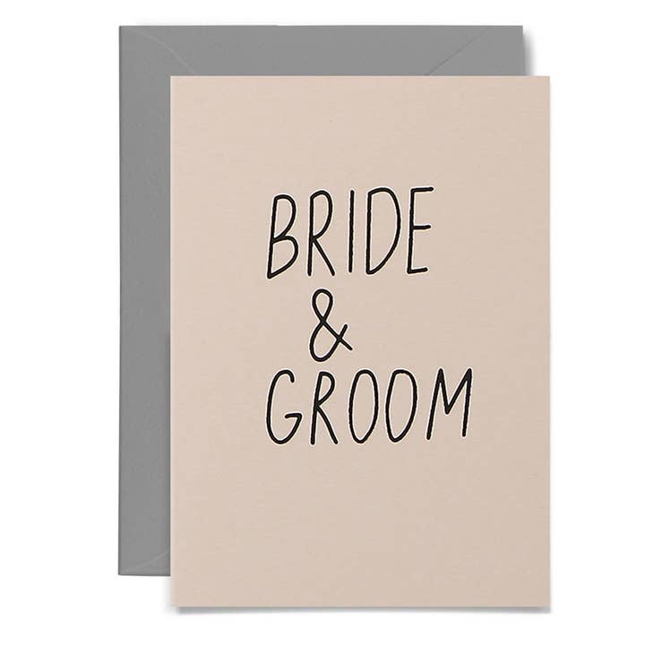 Me & Amber - Wholesale Wedding card - SLIM BRIDE + GROOM - various colours1
