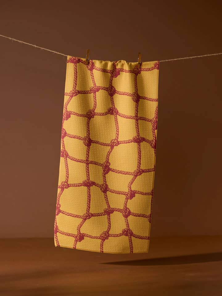 Tethered Orange Bar Towel for wholesale by Geometry