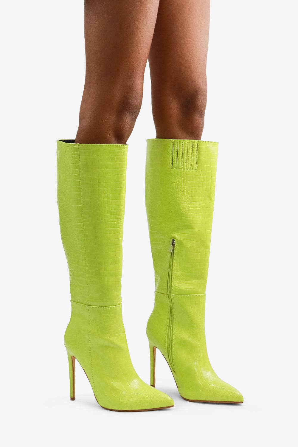 Lemonade Shoes - Wholesale Boots - Women's - ROSE - Under the Knee Crocodile Stiletto Boots7