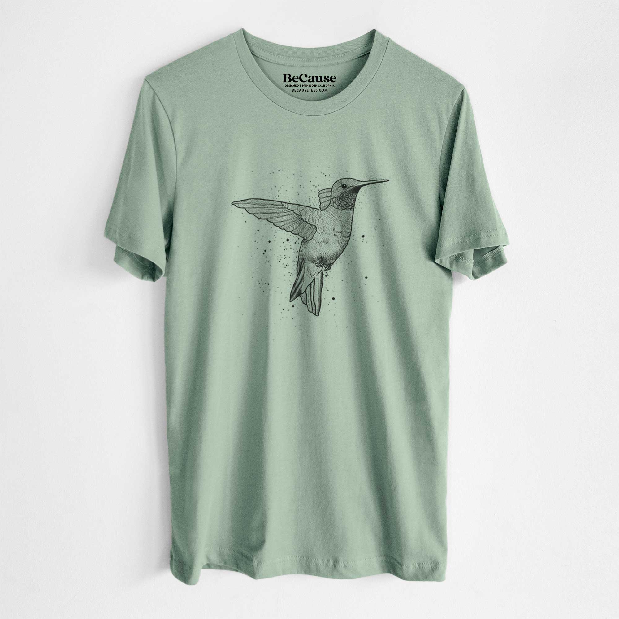 Because Tees - Wholesale Screen Printed T-Shirt - Unisex - Archilochus Colubris - Ruby-throated Hummingbird - Lightweight 100% Cotton Unisex Crewneck5