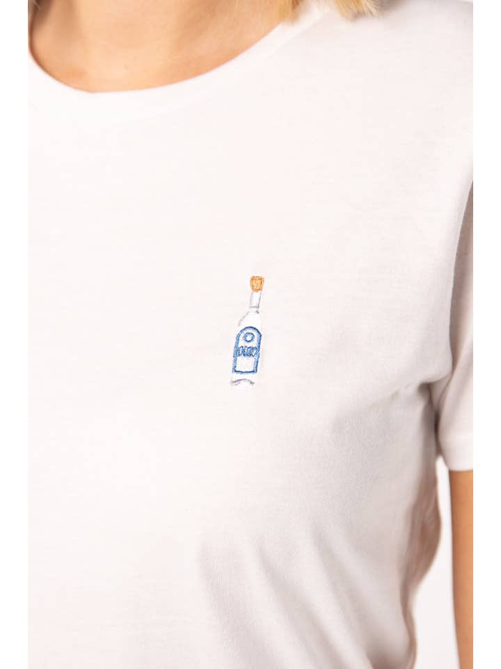 Fashion Drinks - Wholesale T-Shirt - Women's - Ouzo | Embroidered women's organic cotton t-shirt3