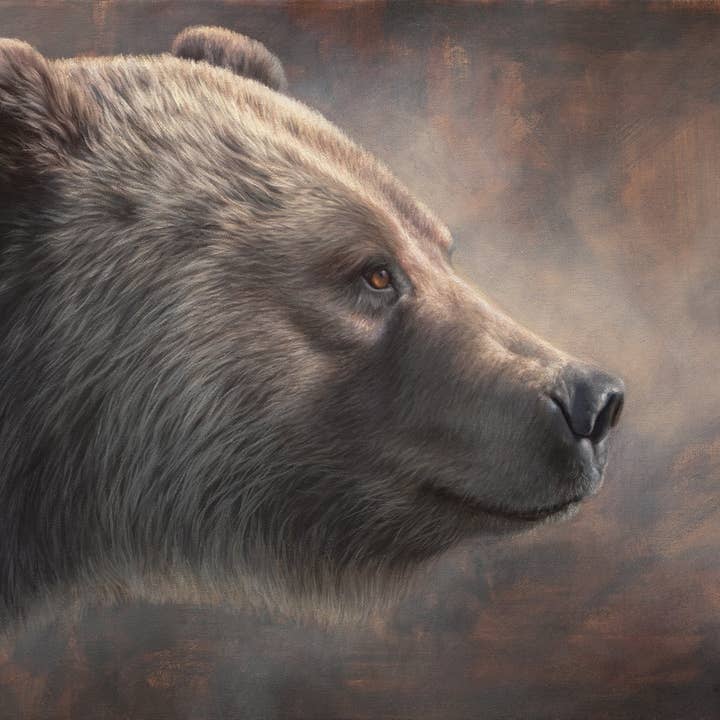 399 - The Famous Grizzly Bear - Art Canvas Print for wholesale by James Corwin Fine Art