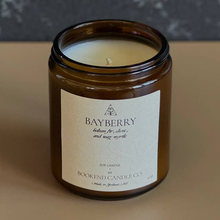 Bayberry Soy Candle for wholesale by Bookend Candle Co.