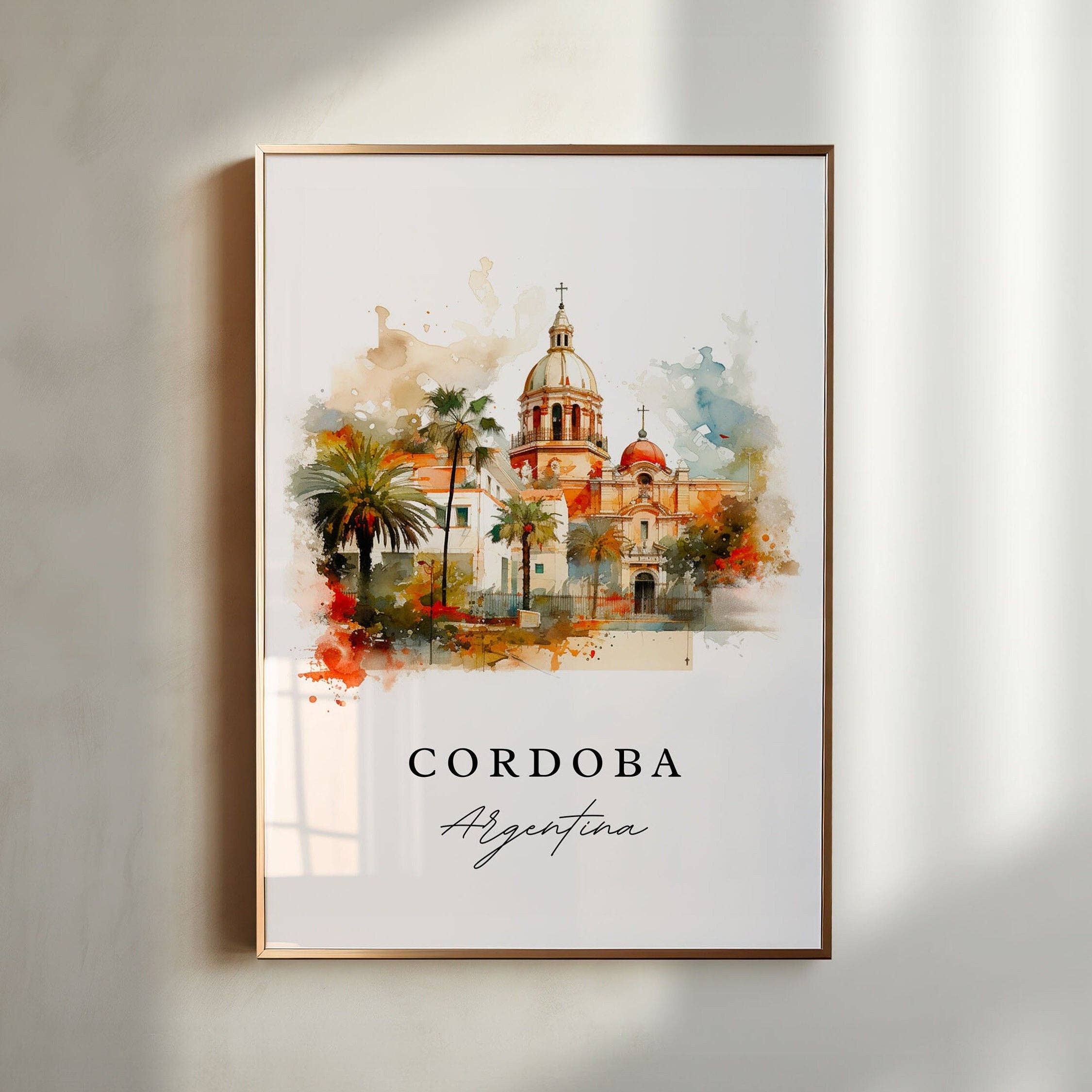 Premium Travel Art - Wholesale Art Print - Cordoba Argentina wall art - Argentina, Cordoba poster print, Cordoba Wedding gift, Birthday present, Custom Text, Perfect Gift