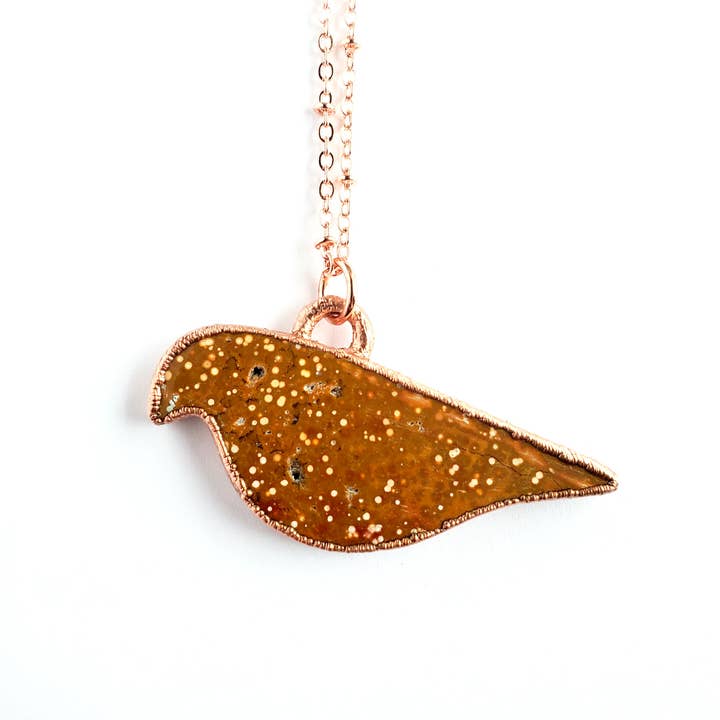 MergingMetals - Wholesale Pendant/Charm Necklace - Ocean Jasper Bird Totem Necklace3