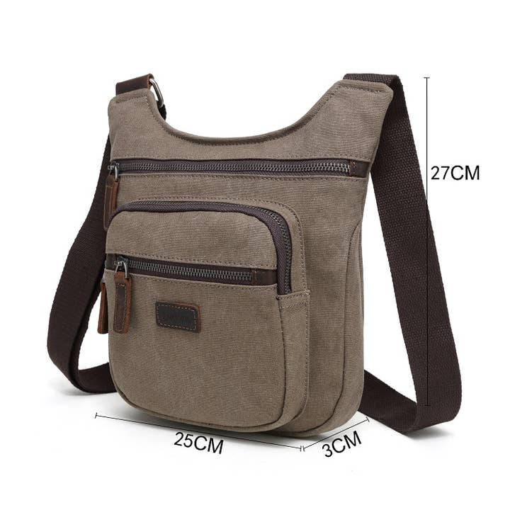 Lille lærred skuldertaske SSB 014 (Mørkegrøn) for engroshandel hos Davan