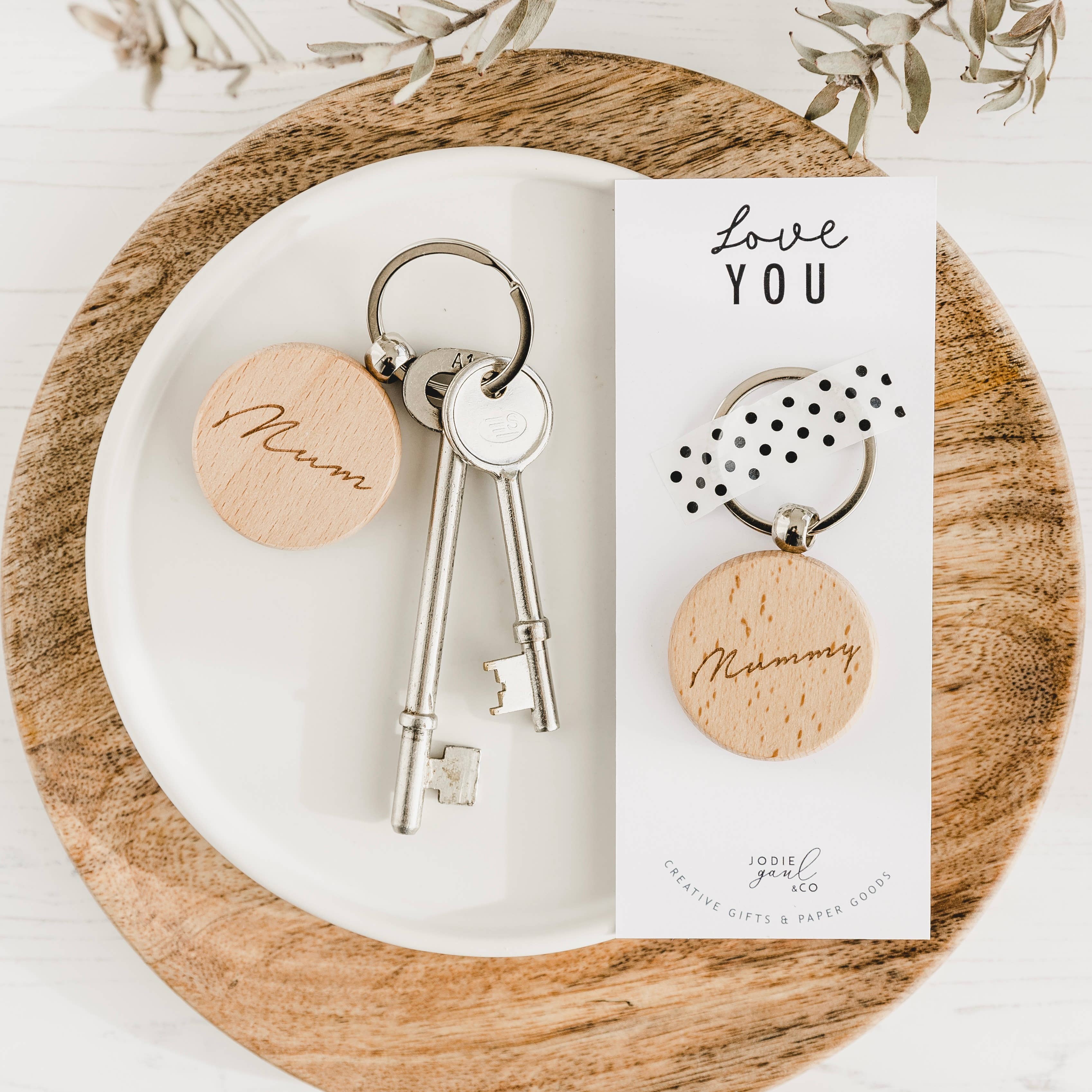 Jodie Gaul & Co - Wholesale Keychain - Women's - Mum Mummy Wooden Engraved Keyring0