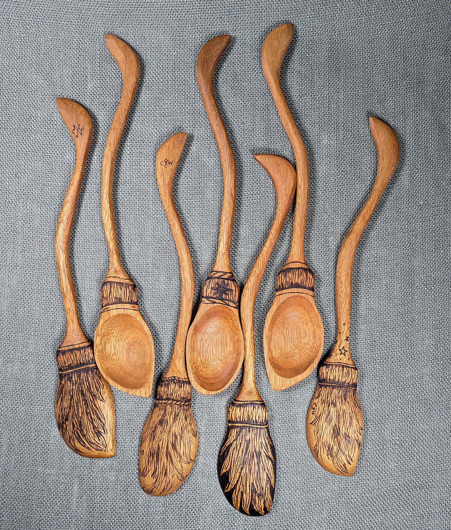 Chaos Woods - Wholesale Kitchen Spoon - Witch Broom Spoon - Hand carved Mahogany wood for cooking