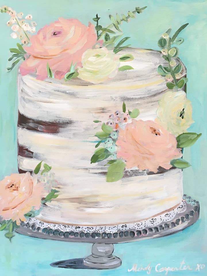 Fancy Floral Cake Greeting Card for wholesale by Carpe Diem Papers