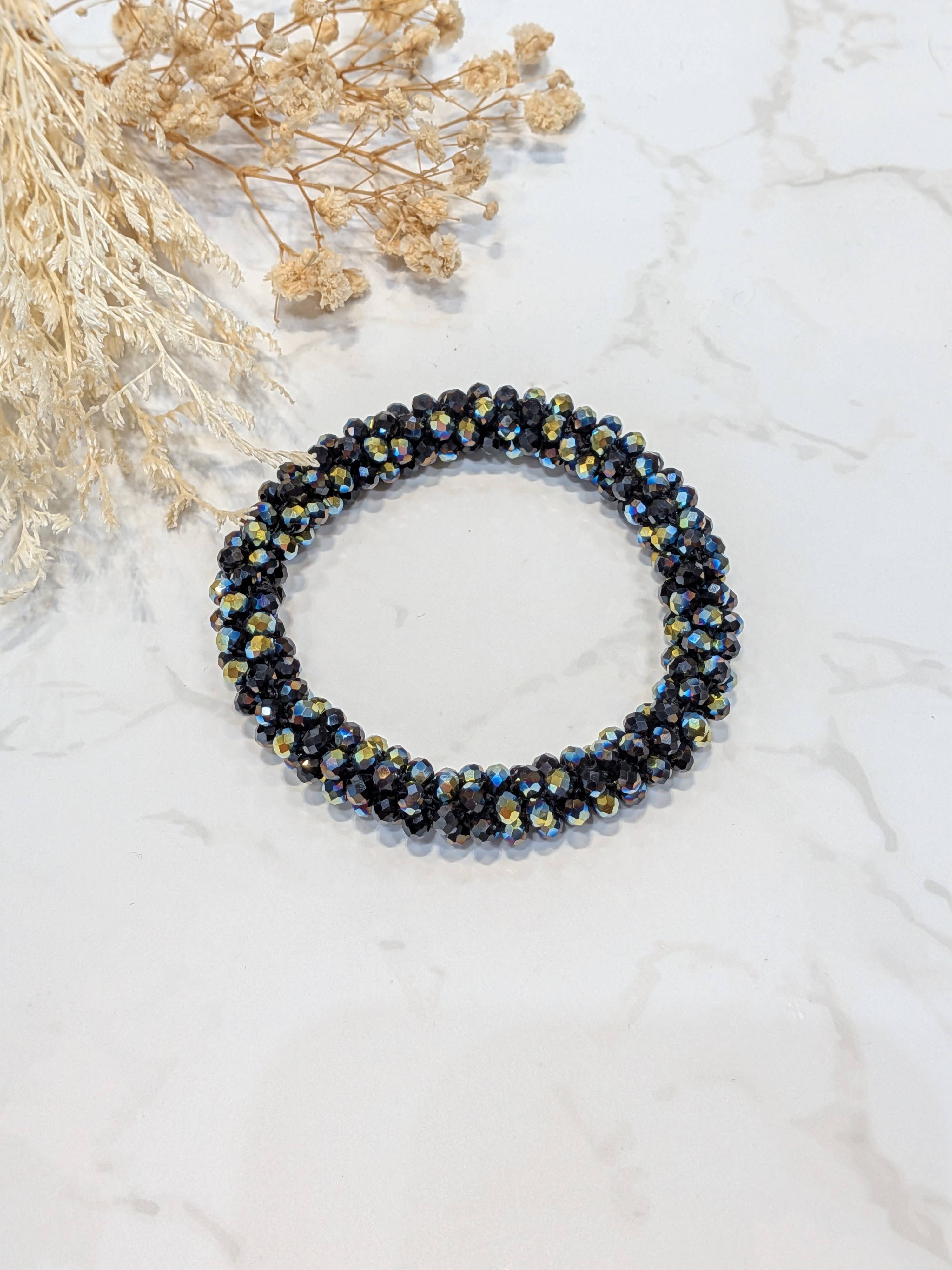 LOLO & YAYA - Wholesale Link & Chain Bracelet - Black-tone crystal effect bracelet2