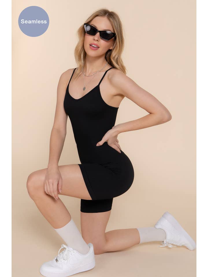 Active Basic | Active USA - Wholesale Romper - Women's - V Neck Fitted Seamless Cami Romper12