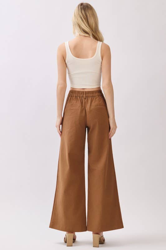 Final Touch - Vendita all'ingrosso Pantalone - Donna - Pantaloni a Gamba Larga in Twill Elasticizzato con Tasche Applicate - VP70303B17