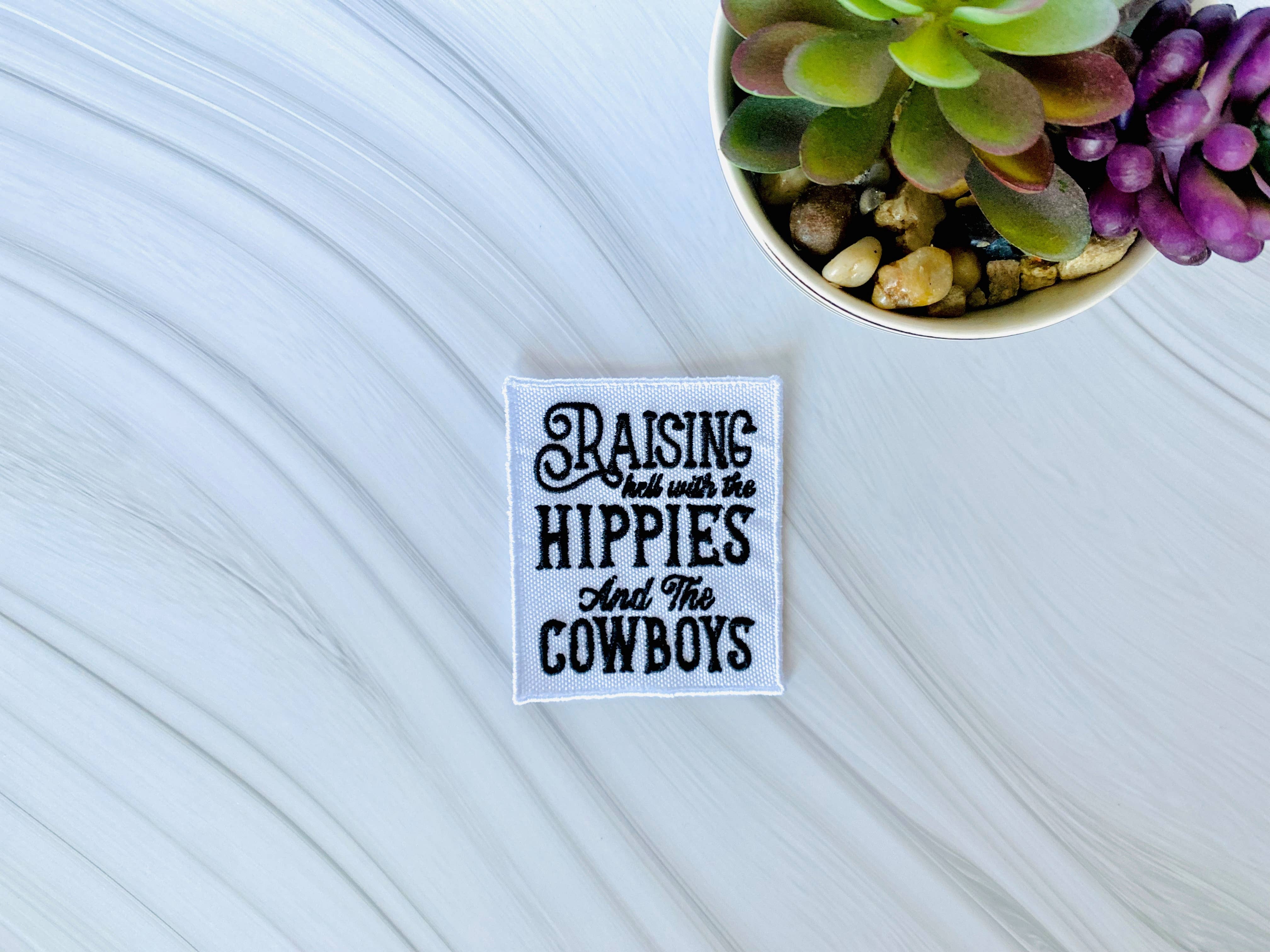 R & R Stitched - Wholesale Patch - Raising hell with the hippies and the cowboy's patch0