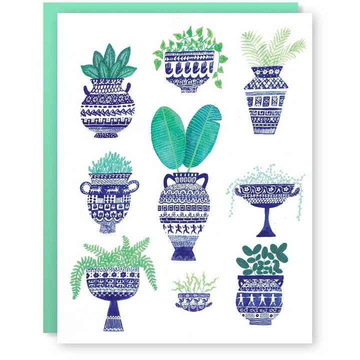 Greek Greenery Card for wholesale by Party Mouse Studio