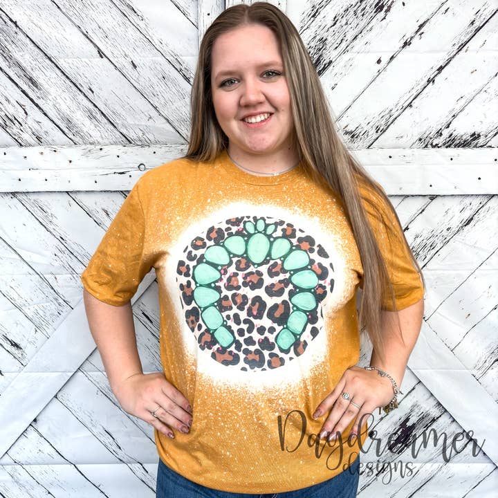 Turquoise Squash Bleached Tee for wholesale by Daydreamer Designs