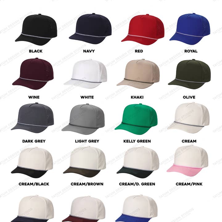 TATUM THE LABEL - Wholesale Trucker Hat - Unisex - Hydro Performance Hat Blank Perforated Water Resistant Sweat