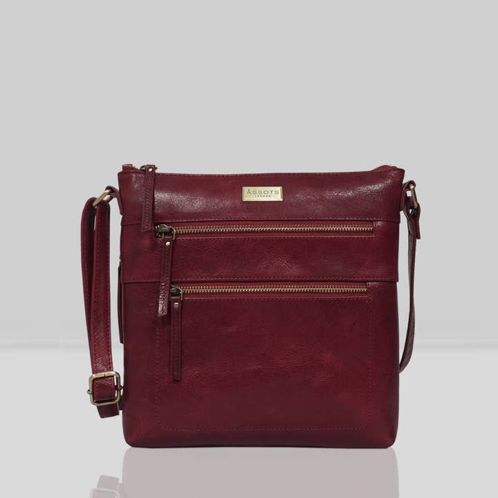 'CORI' Chilli Pepper Waxy VT Real Leather Crossbody Bag for wholesale by Assots London