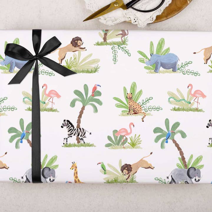 Safari Animal Inpakpapier | Cadeauverpakking voor wholesale door Making Meadows Ltd