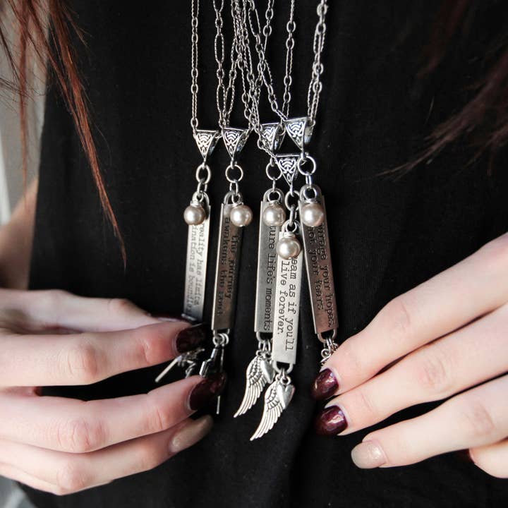 Inspirational Quote Necklaces (Pack of 10) for wholesale by bel monili ™