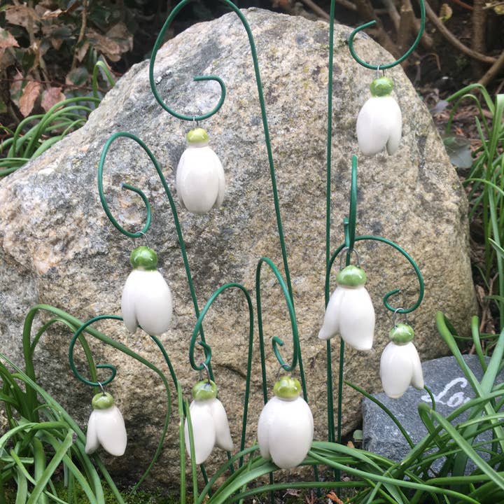 Keramik blomma i Akarp - Wholesale Garden/Lawn Stake - Hanging Ceramic Snowdrop,Plant stake