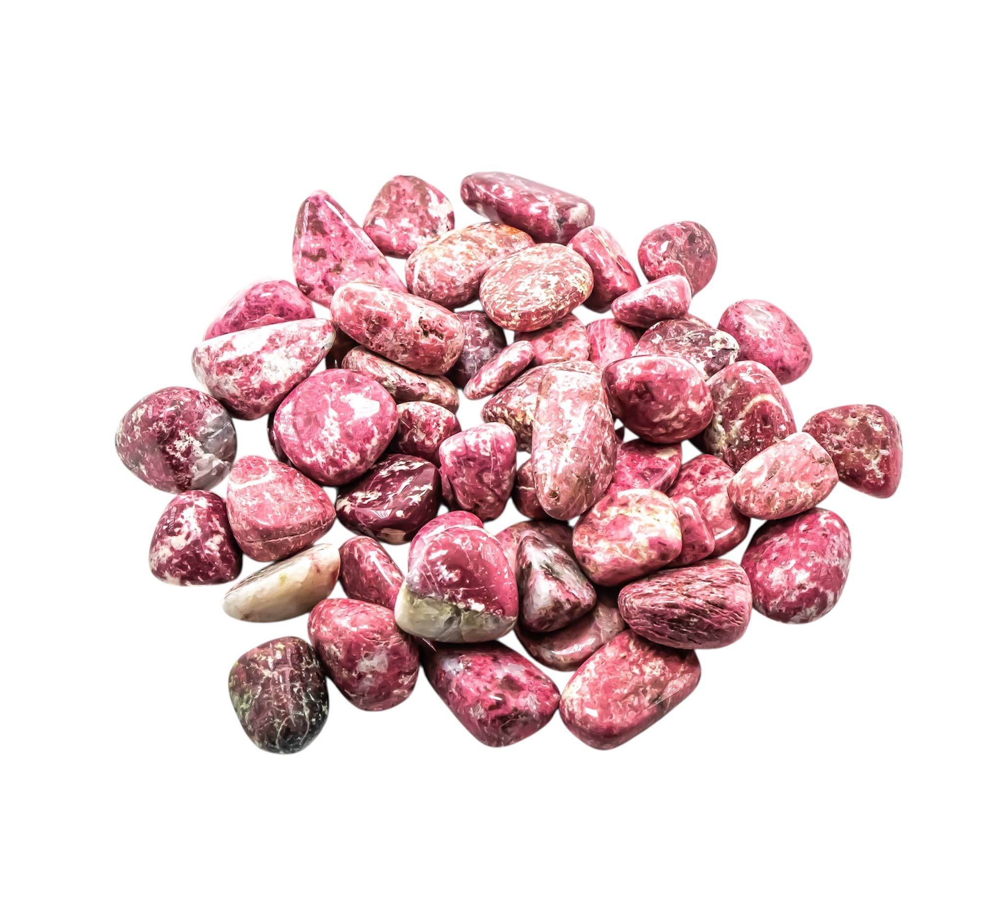 Quasar Gems USA ā wholesale Spiritual stone/crystal ā Thulite Tumbled Polished Stones 250Gms (Copy)