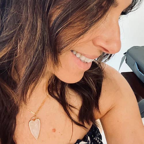 Corazana: Big Gem Heart Necklace on Paperclip Chain for wholesale by Santore Jewelry Company