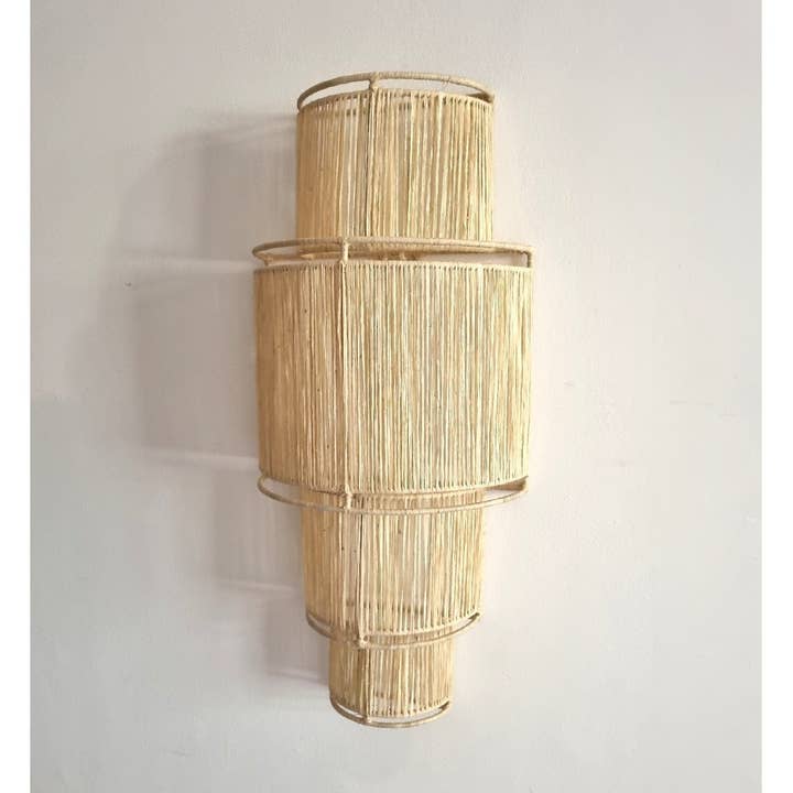 Wandlampe aus Naturfaser - RAFFIA WALL SCONCE für den Großhandel von libitiishop